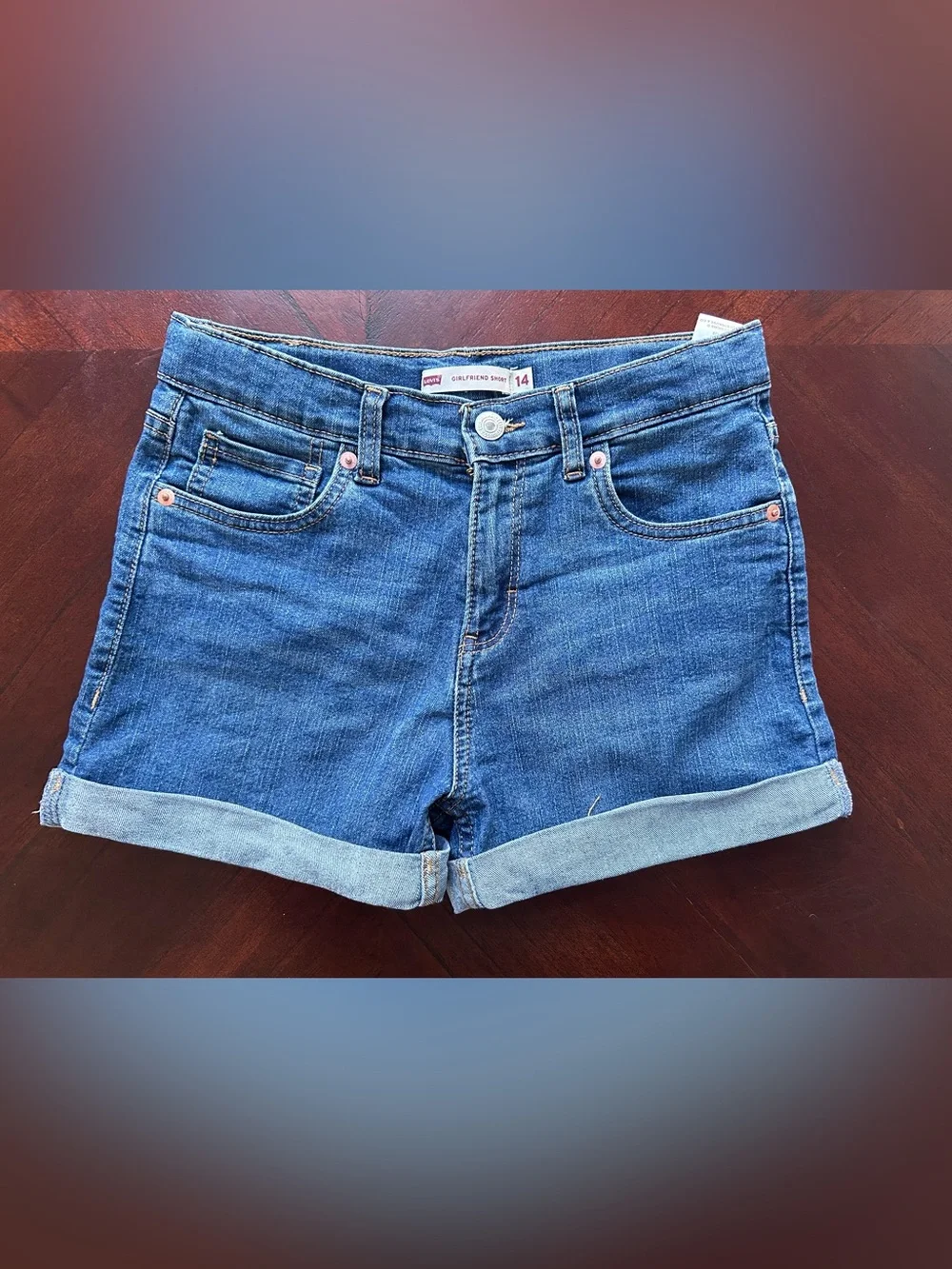 Levi's Blue Denim Rolled-Hem Kids' Shorts size 14